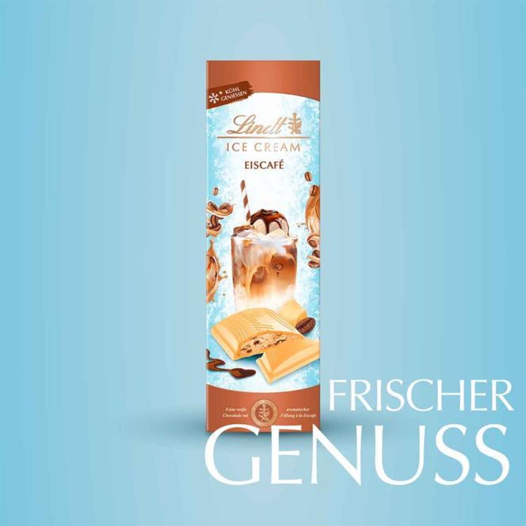 Lindt Ice Cream Eiscafé Weiße Schokolade Tafel 100g Produktbild 