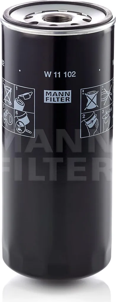 Filtre à huile Mann + Hummel W 11 102 anti-usure pour moteur