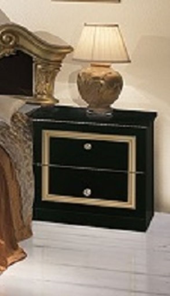 Barock Nachtkonsole Barocco 2er Set in Schwarz / Gold Produktbild 
