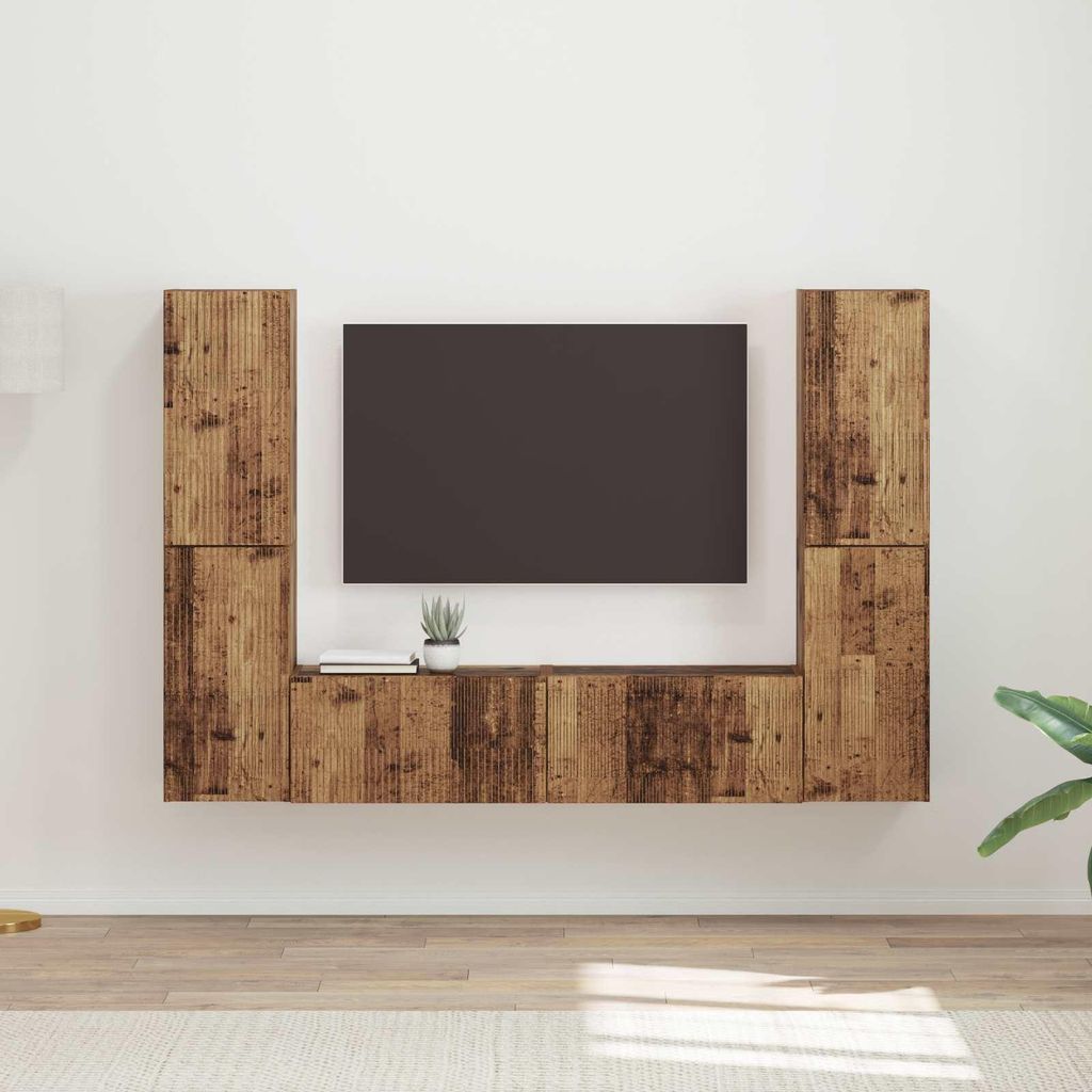 Maison Exclusive - TV-Schrankset 6 pcs Altholz Holzwerkstoff