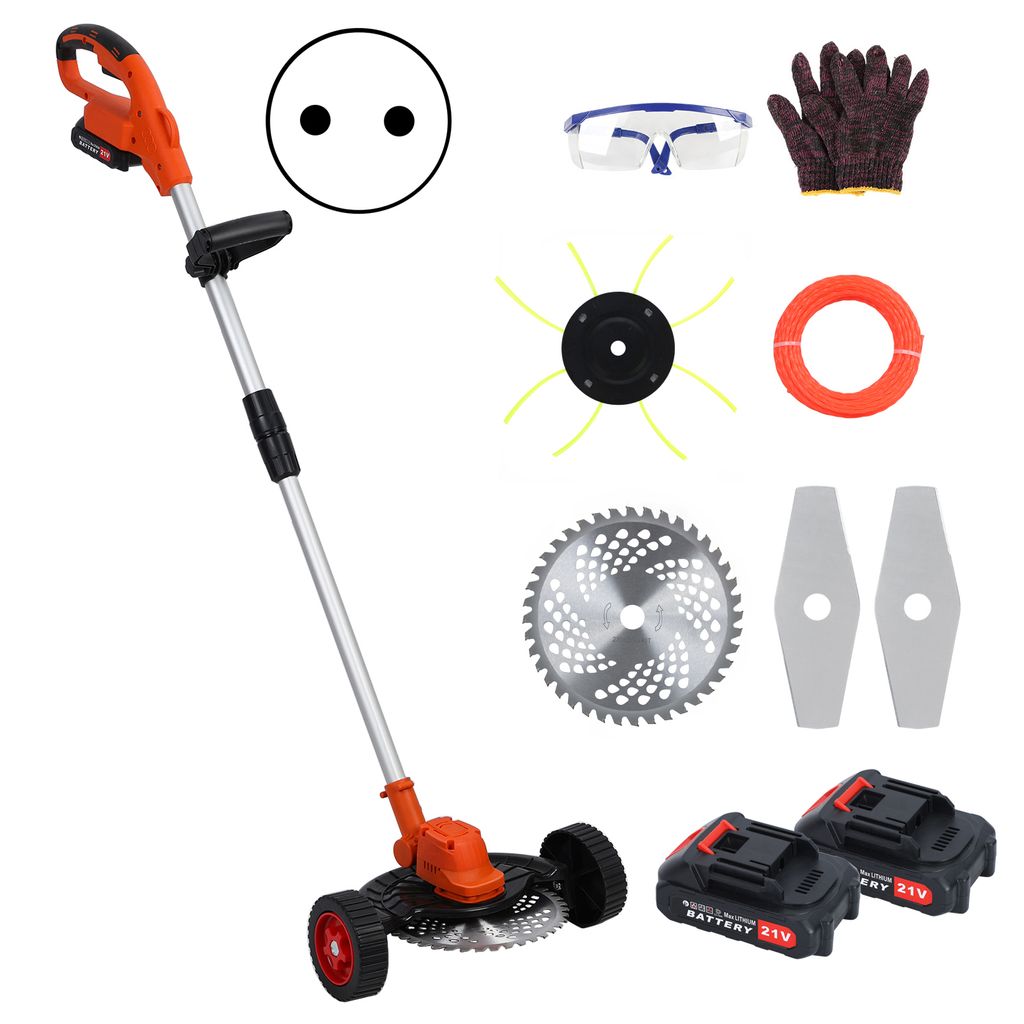 10-Zoll-Unkrautvernichter, elektrischer Unkrautmäher, kabelloser Trimmer, Teleskopstange, Unkrautvernichter für zu Hause, wiederaufladbarer Handr...