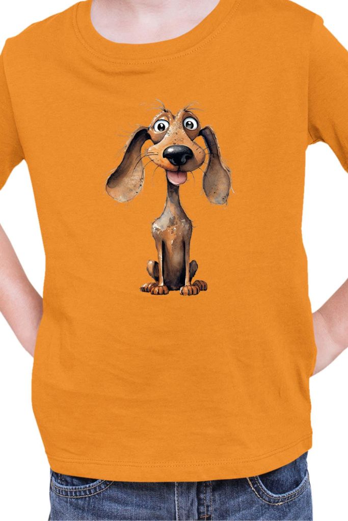 Kinder T-Shirt Funny Dogs Breeds Dachshund Dog Breed 010, 3-4 Jahr - 104 / Orange