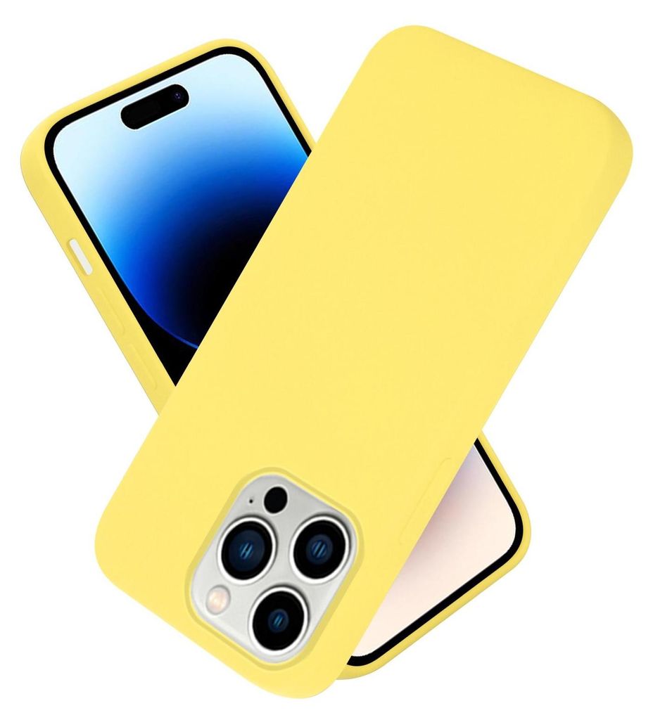 Cadorabo Schutzhülle für Apple iPhone 14 PRO Hülle in Gelb Handyhülle Case Cover TPU Etui