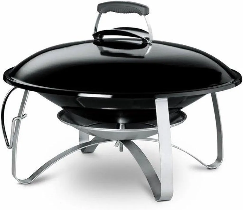 Marmite de jardin extérieure en métal noir avec couvercle spécial cuisson