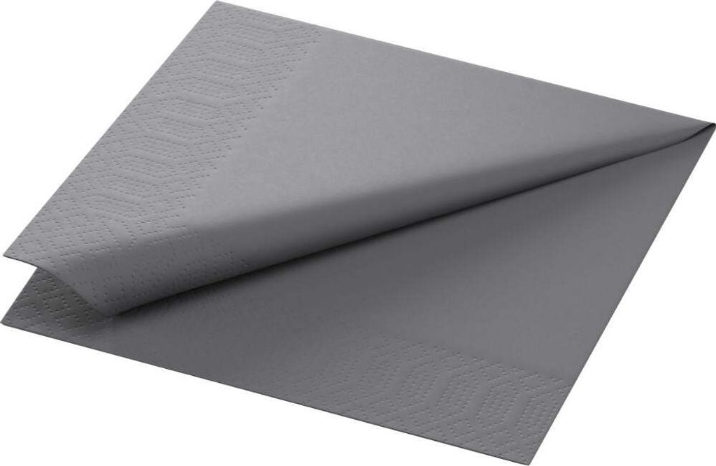 1000 DUNI Servietten, granitgrey, 3-lag., 33x33 cm, 1/4 Falz 156915