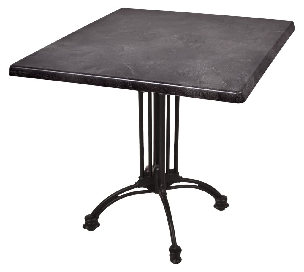 Bistrotisch JELENA 80x80cm Qudratisch Schwarz Holz | Cafétisch Bartisch Gartentisch Outdoor-Esstisch