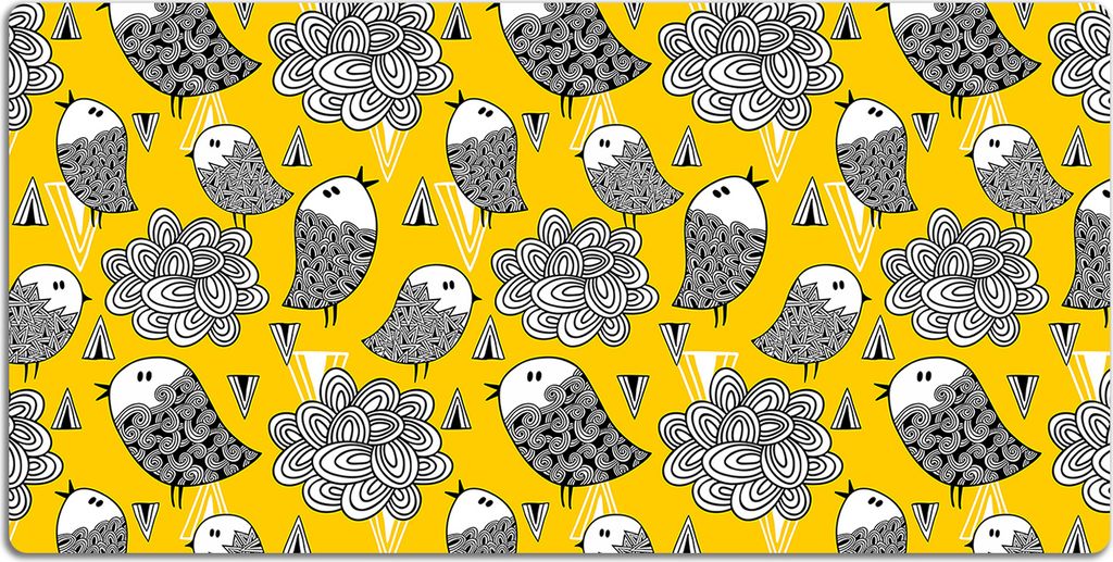 Schreibtischmatte Tischunterlage 120x60 cm Mauspad - Doodle-Vögel