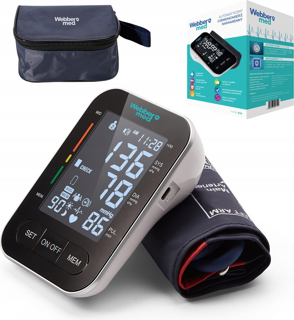 Tlakomer na rameno s veľkým displejom ARRHYTHMIA Webber Med Obrázok produktu 