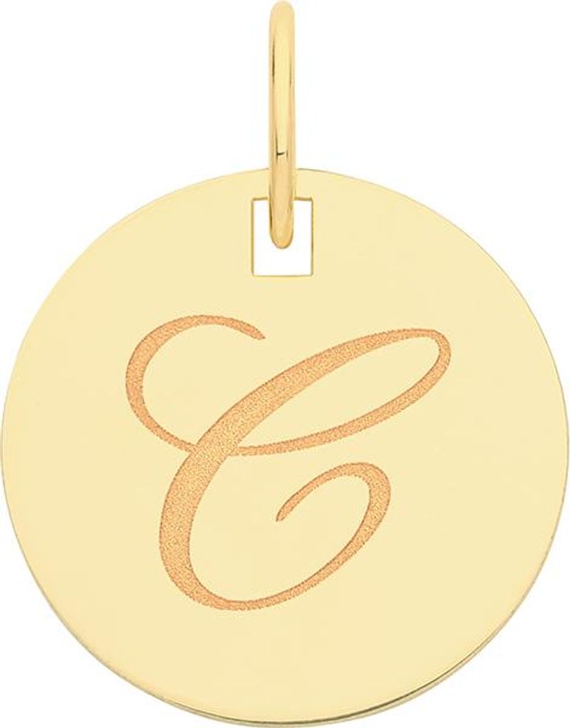 Wunderschöner 9 Karat (375) Gold Buchstaben / Initiale Damen - Anhänger - 17mm*15mm; TRS35323LTC
