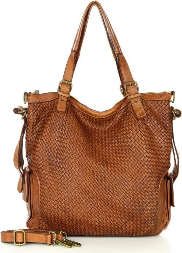 Sac cabas femme en cuir tressé v202b signé Marco Mazzini chic