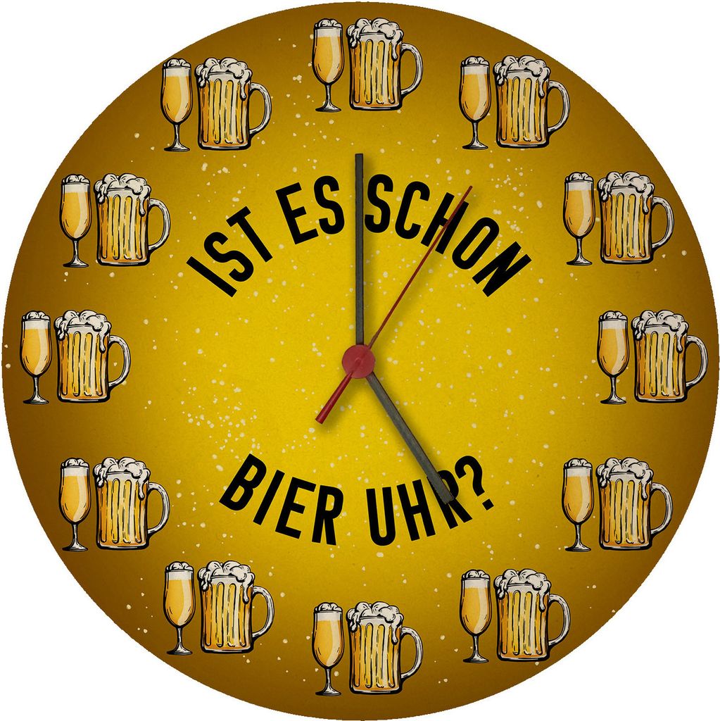 Ist es schon Bier Uhr? Wanduhr aus MDF Produktbild 