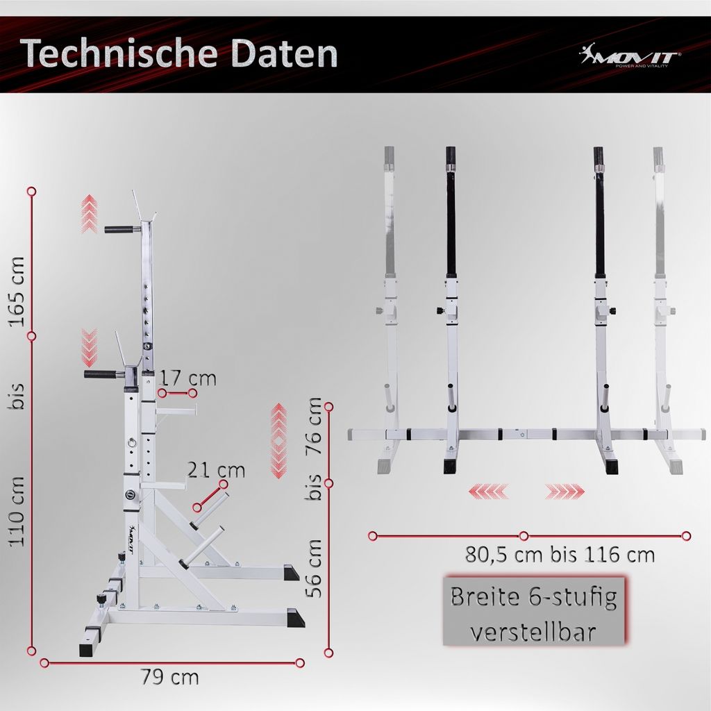 MOVIT Squat Rack BASIC Langhantelablage Homegym Produktbild 3