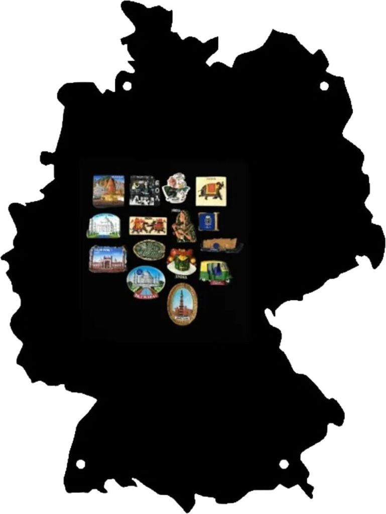 Anwicar Magnettafel Deutschlandkarte - Magnetische Pinnwand 50x100 cm - Schwarz