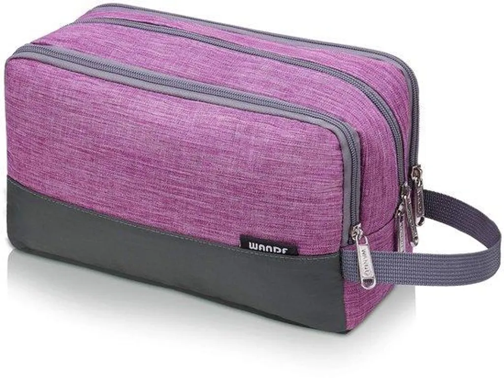 Trousse maquillage denim violet haute qualité avec tissu résistant
