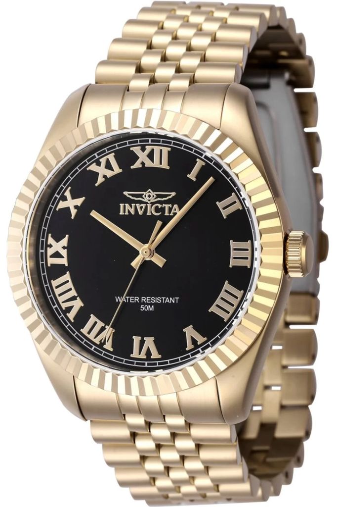 Invicta Specialty 47405 Herren uhr - Wasserdicht - Analog - Quarzuhrwerk - Edelstahl mit schwarzen zifferblat - 43mm