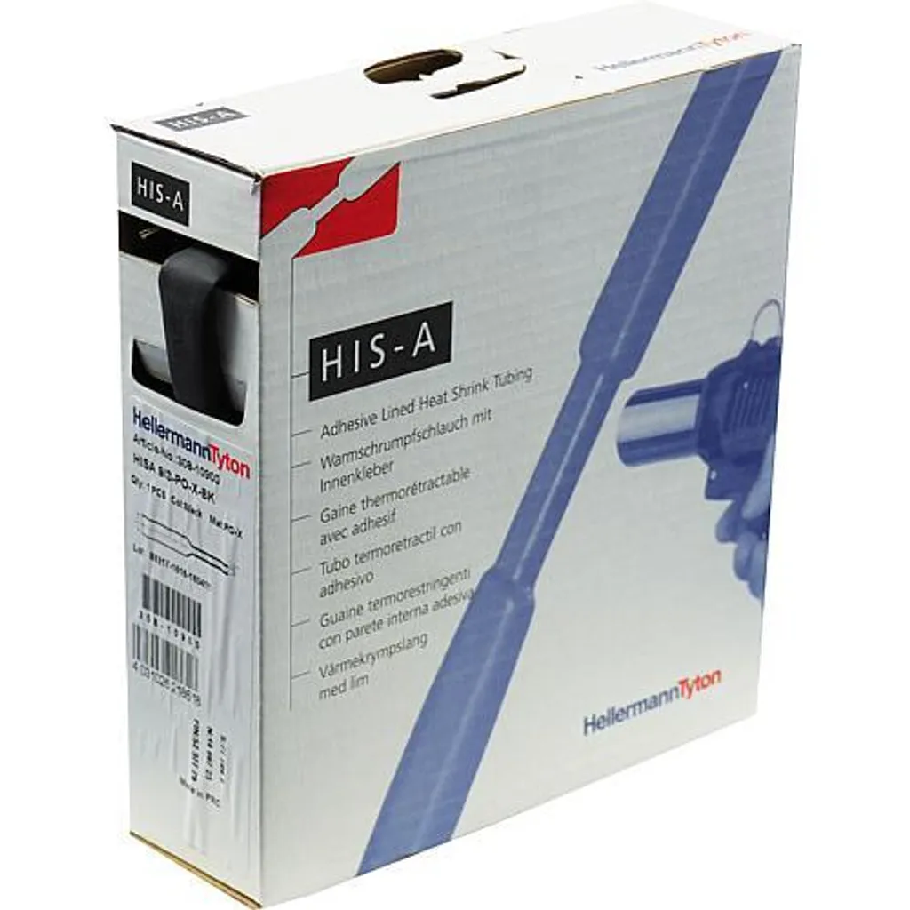 HellermannTyton 308-10900 Guaina Termoretraibile con Colla 9/3 mm - 4