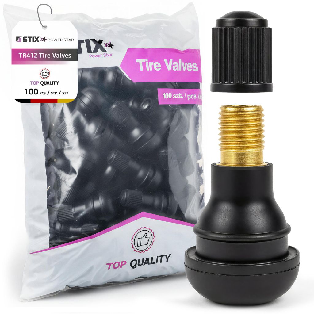 100x TR412 Gummiventile, Snap-In, Ventile für Schlauchlose Produktbild 
