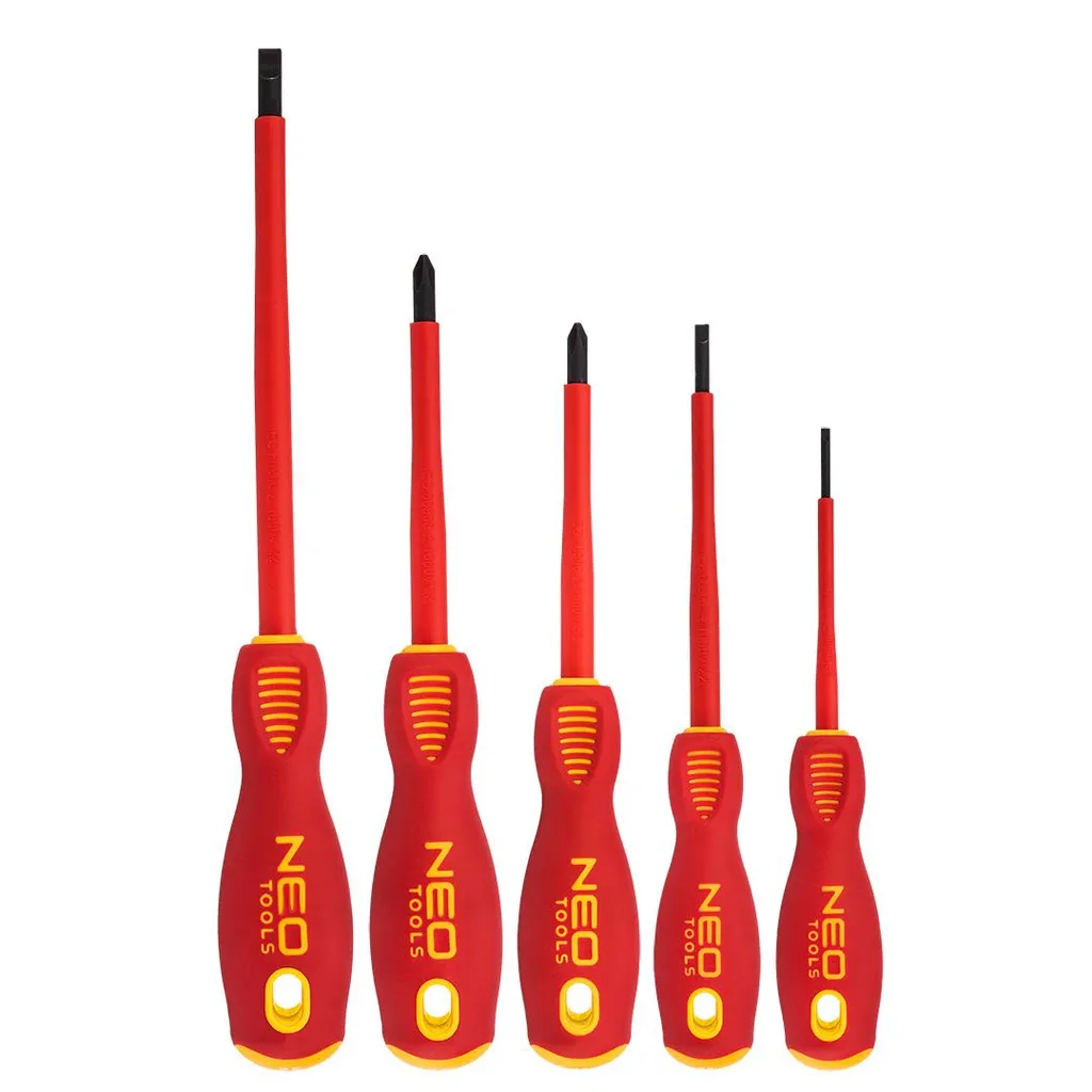 Tournevis 1000V NEO TOOLS coffret de 5 pièces en acier S2 résistant
