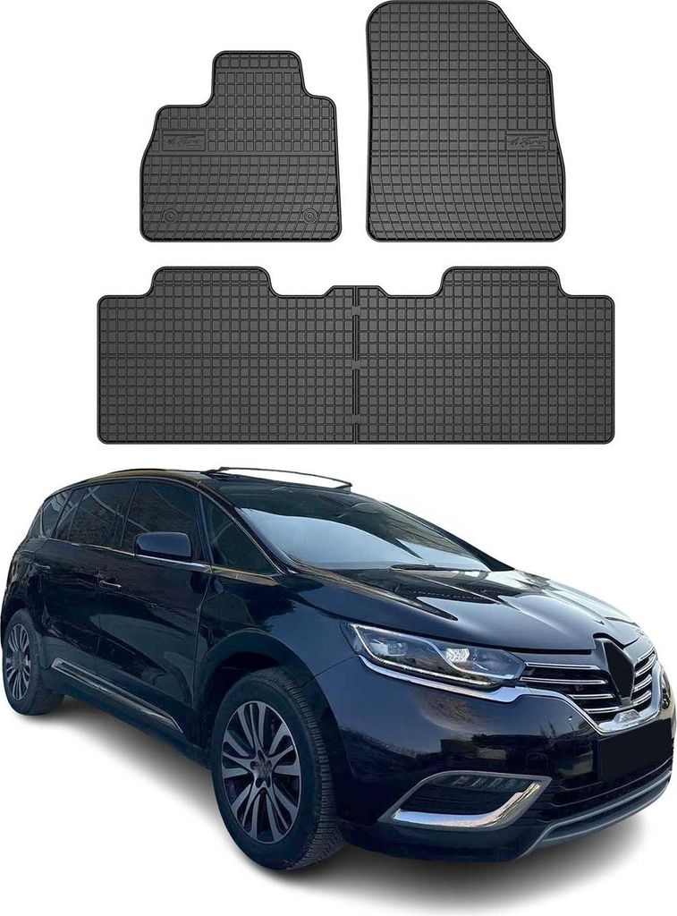 2014-2020 Renault Espace Fußmatten Gummi Schwarz 4 tlg Produktbild 