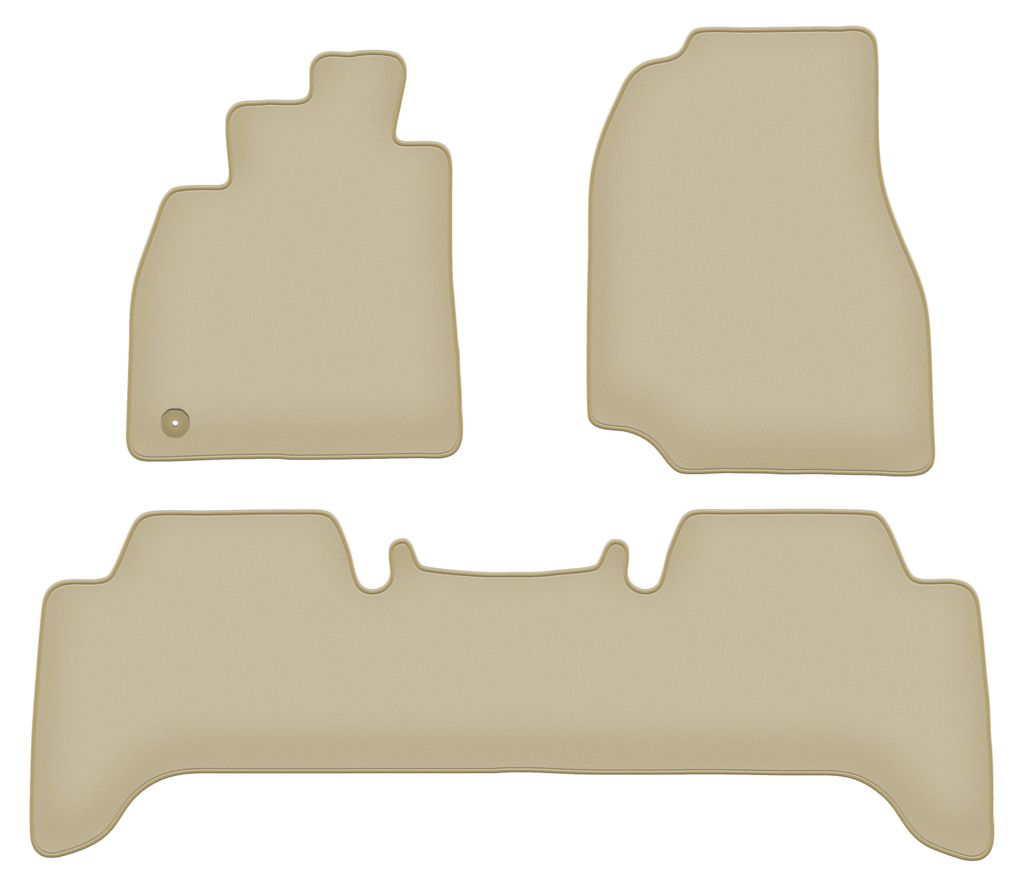 Velours-Fußmatten PREMIUM beige passend für Toyota Land Cruiser J100 (1998-2007, Feld) – mit Befestigungen – passgenau