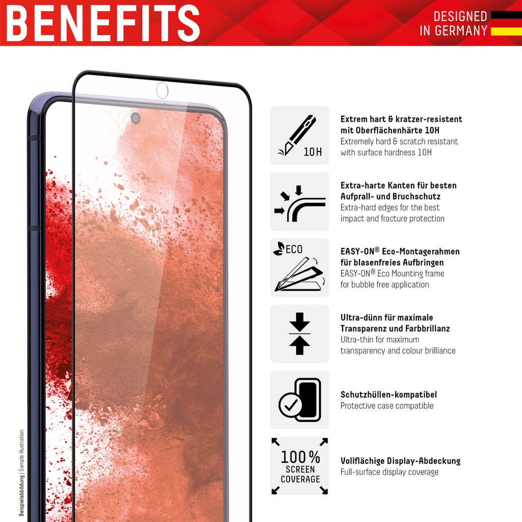 Osłona wyświetlacza Displex Samsung S22/S23 Prawdziwe szkło Zdjęcie produktu 2