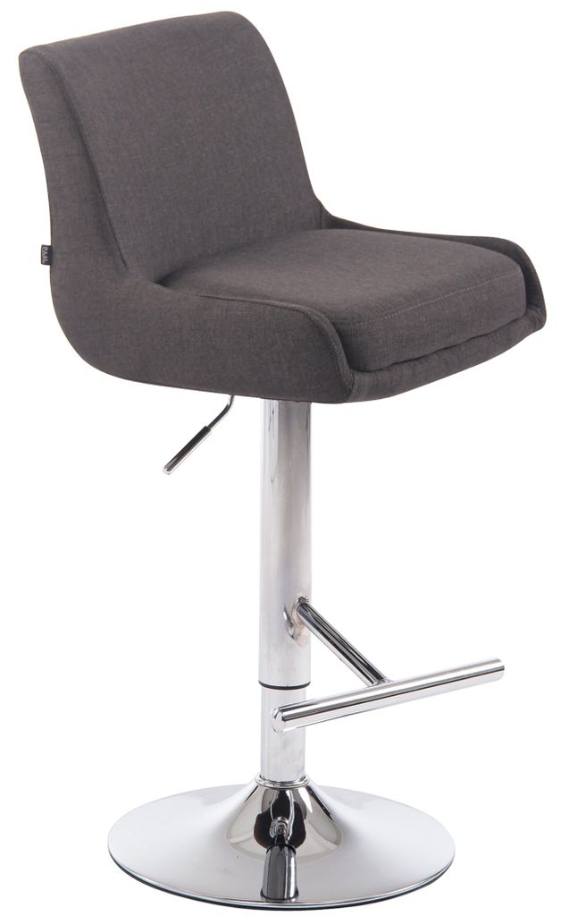 TPFLiving Barhocker Cludo Gestell Metall in Chromoptik Stoff Dunkelgrau