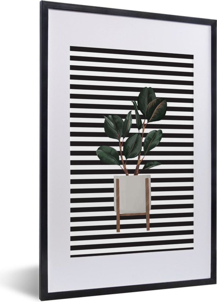 MuchoWow MuchoWow Gerahmtes Poster Pflanzen - Blumentopf - Zimmerpflanzen 40x60 cm - Poster mit zchwarzem Bilderrahmen - Poster in Rahmen