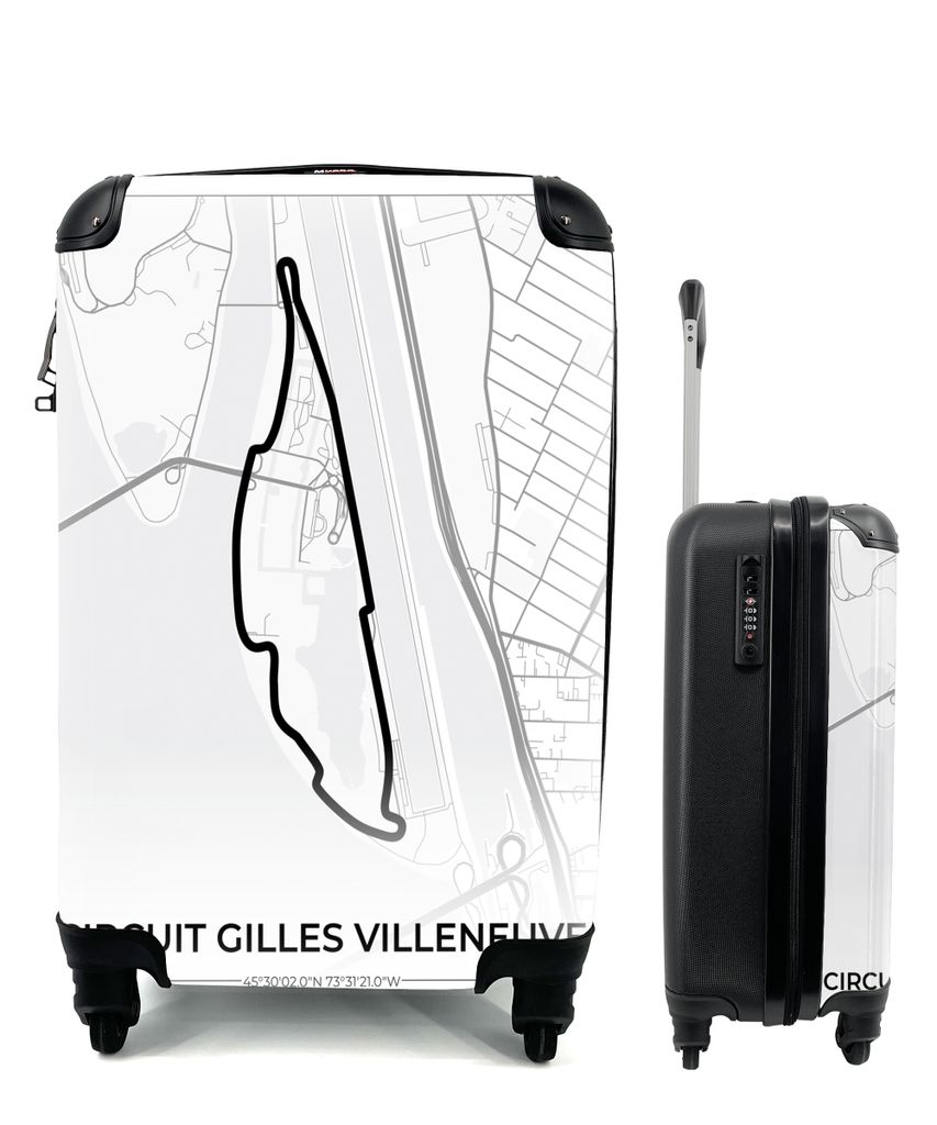 MuchoWow Koffer Handgepäck Trolley Rollkoffer Kleine Reisekoffer mit 4 Rollen - Rennsport - Rennstrecke - Circuit Gilles Villeneuve - Rennstreck...