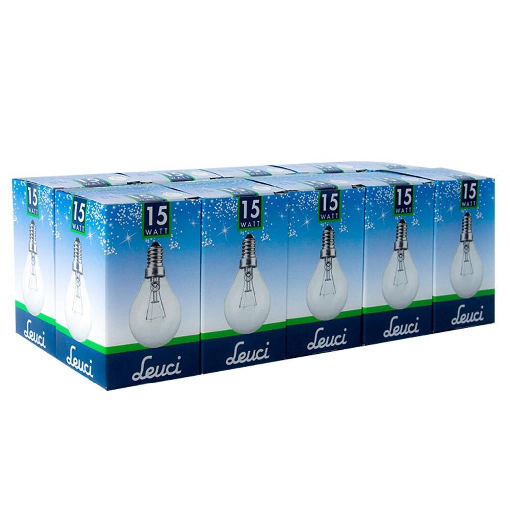 10 x Leuci Tropfen Glühbirne 15W E14 klar Glühlampe 15 Watt Produktbild 