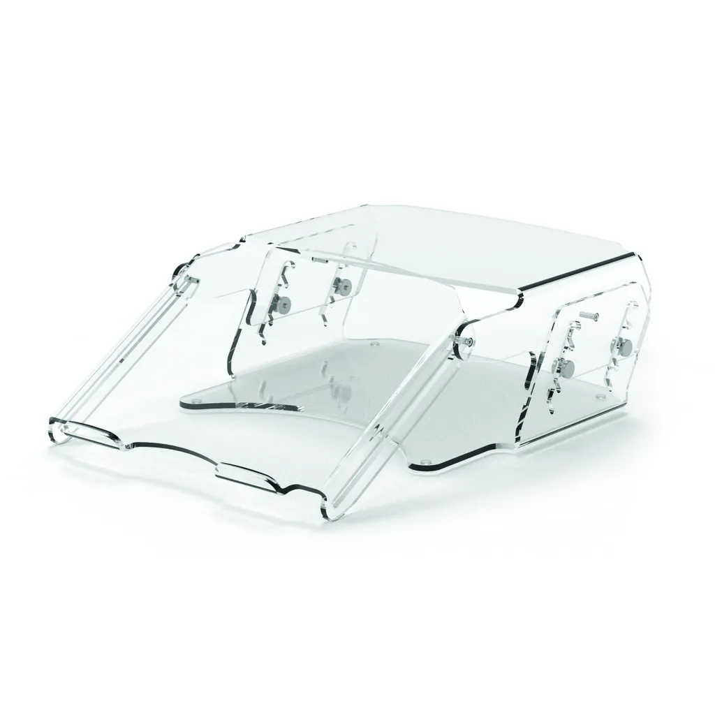 Support de moniteur ergonomique transparent pour soulager les cervicales