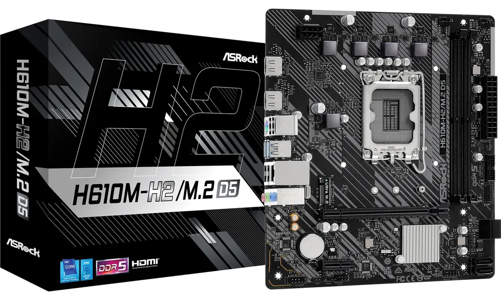 Carte mère Micro-ATX ASRock H610M DDR5 pour PC de bureau et multimédia
