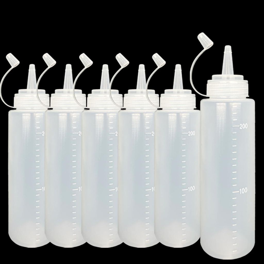 VD WEIDE ENTERPRISE - Plastik-Quetschflaschen 250 ml - Set mit 6 Stück.