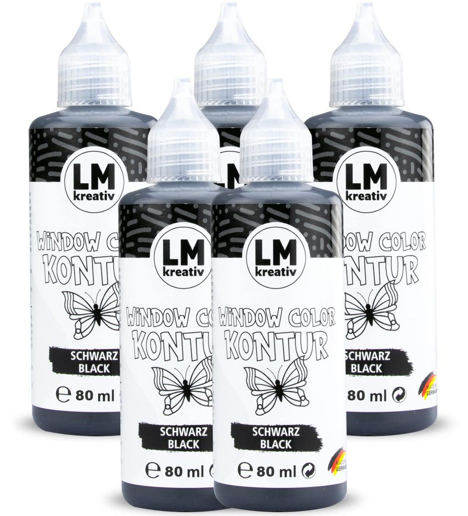 LM-Kreativ Window Color Konturenfarbe Schwarz – abziehbare Produktbild 