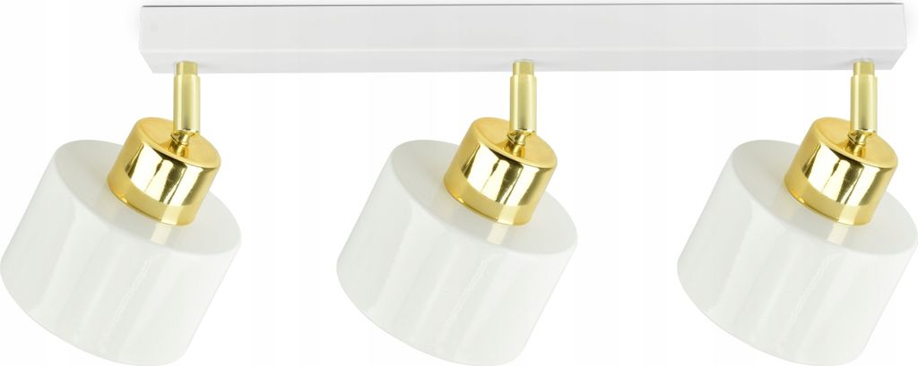 LUXOLAR Led Deckenleuchte 3-flammig - Deckenlampe Schwenkbar Weiß-Gold E27 60W - Hängelampe für Wohnzimmer, Küchen