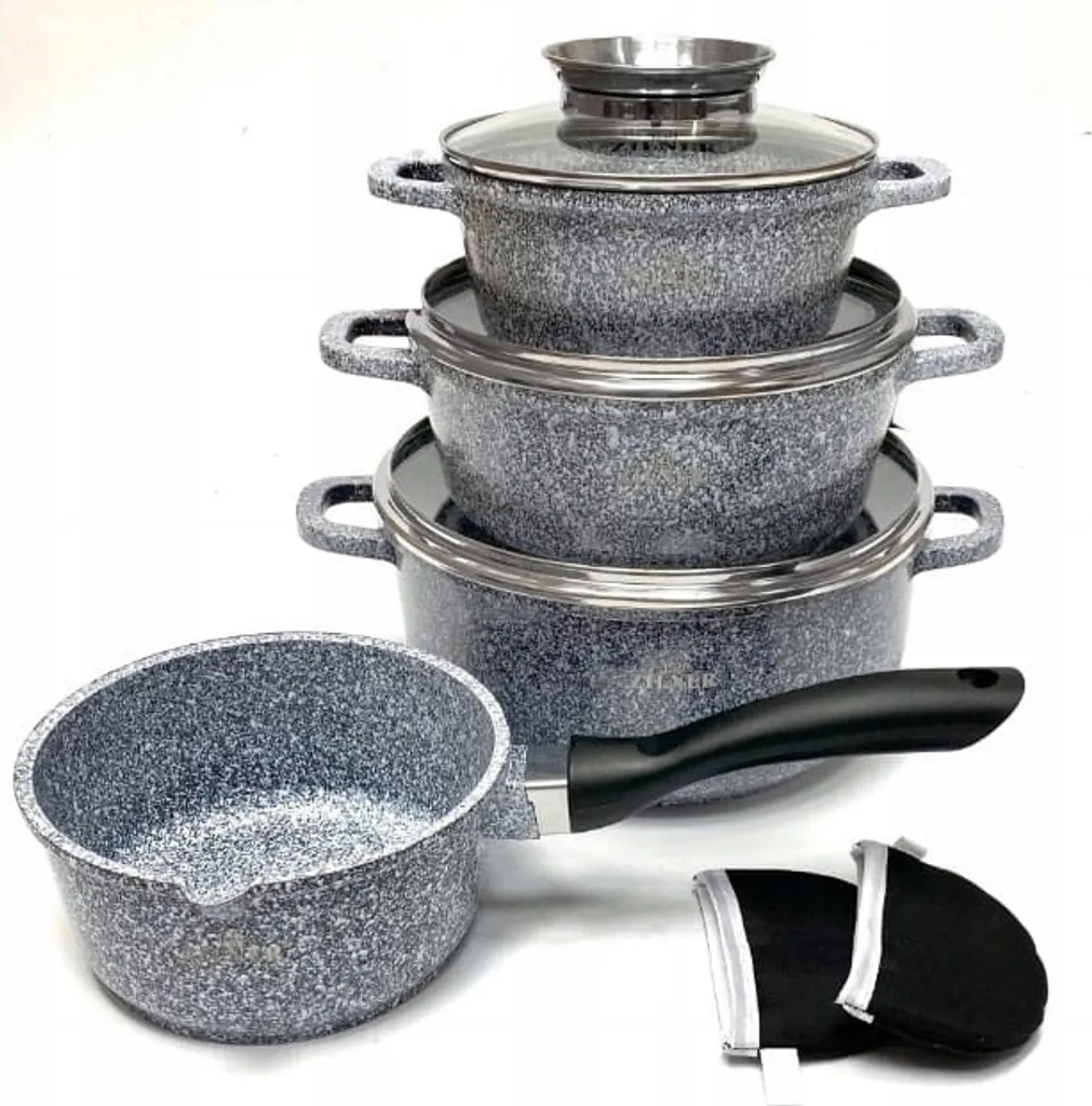 Zilner 9 Pcs Induction Set: Pentole Professionali Rivestimento Marmo