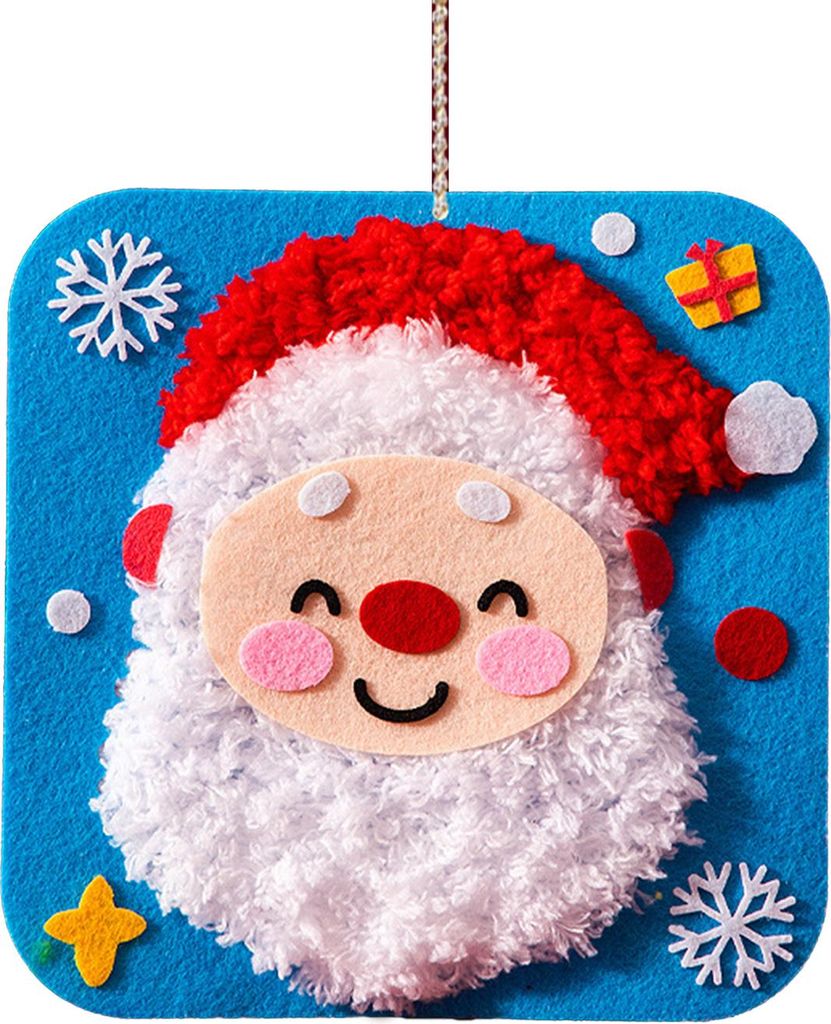 1 Stück Weihnachts-Handarbeitstasche aus DIY-Material, einfach zu bedienendes besticktes Puppenset mit Cartoon-Tiermuster, Näh-Bastelset