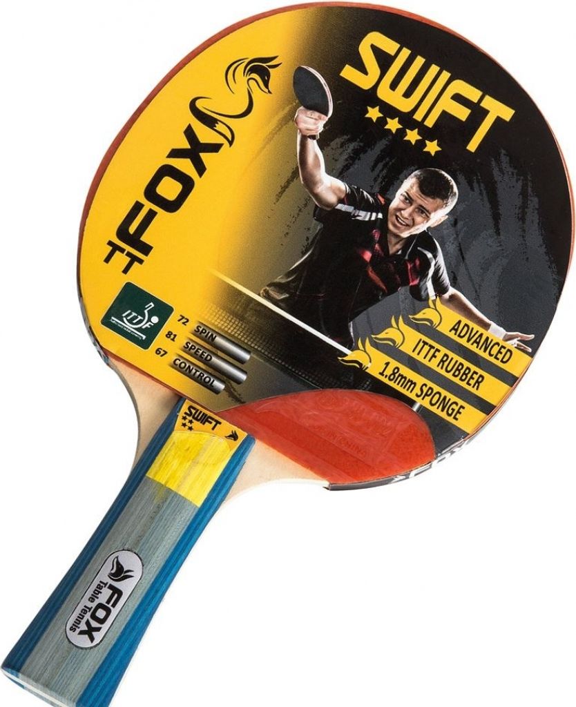 Fox TT Tischtennisschläger Swift 4 Star - rot schwarz braun - Fortgeschrittene