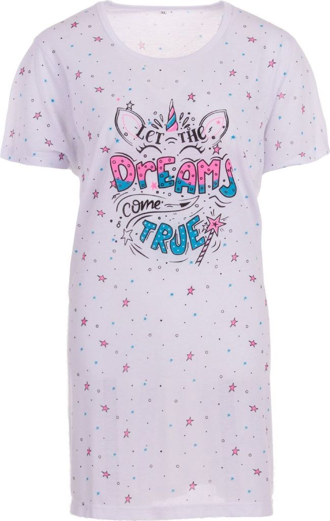 Nachthemd Kurzarm - Teen Dreams, Farbe:weiß, Größe:3XL Produktbild 
