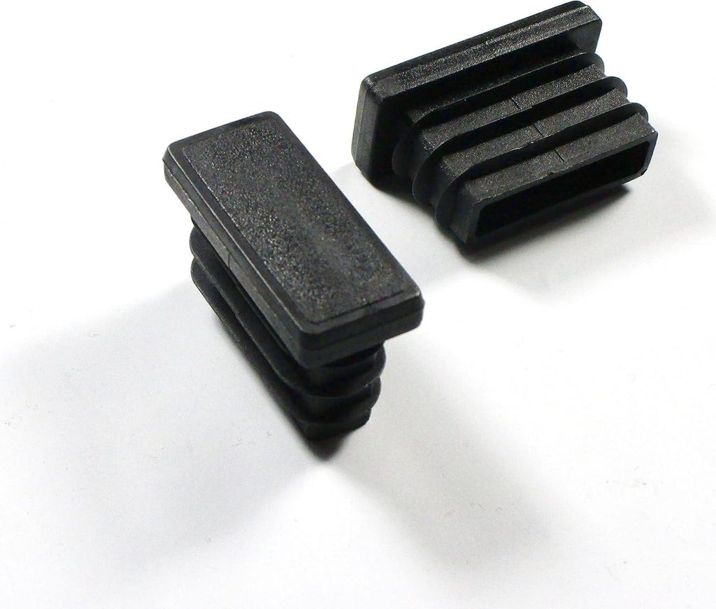 Ajile, 4 Stück, Rechteckiger Lamellenstopfen 35x15 mm (Wandstärke 1,0,2,5 mm), Schwarz, EPH109x4