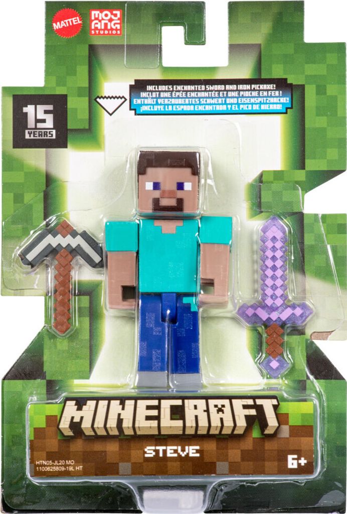 Mattel Minecraft Actionfigur Steve 8 cm – Bewegliche Produktbild 
