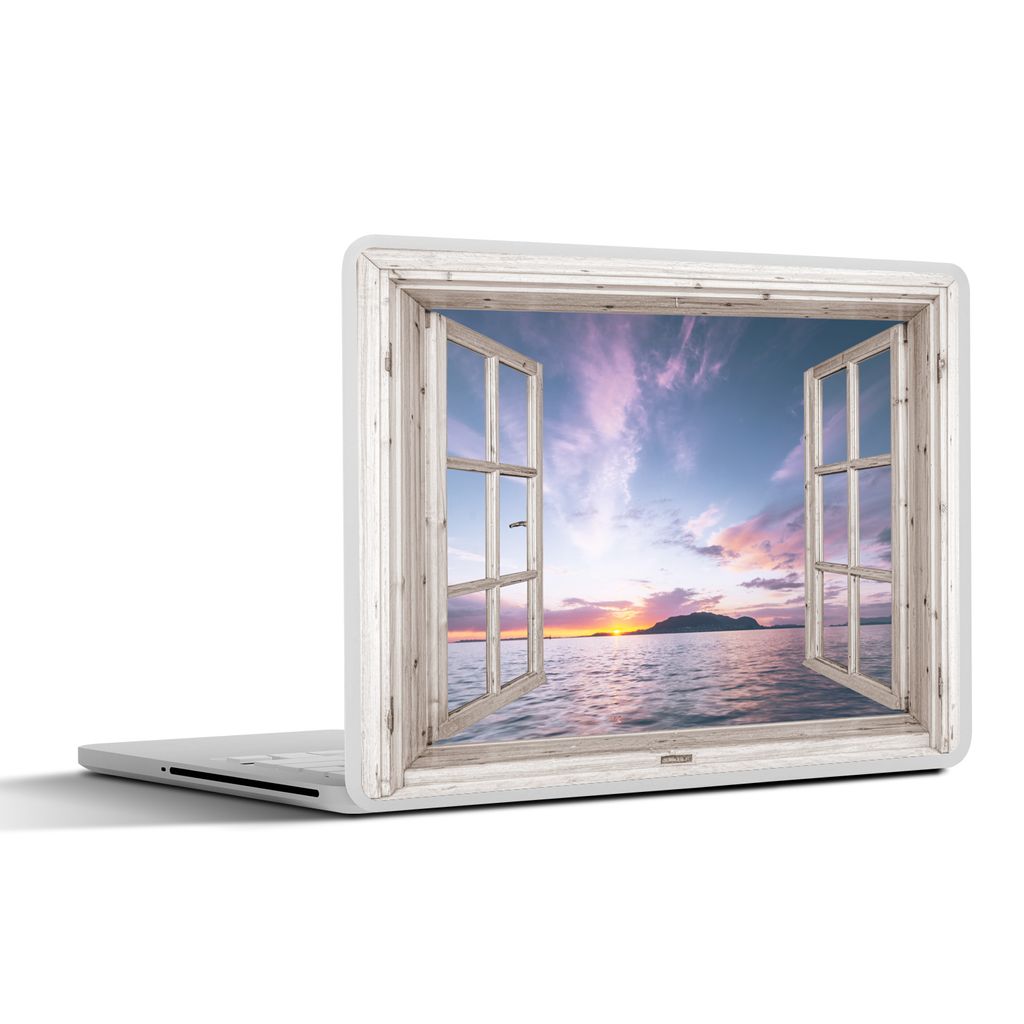 MuchoWow Laptop Aufkleber Sticker Cover Aussicht - Meer - Insel 30x22 cm - Laptop-Sticker