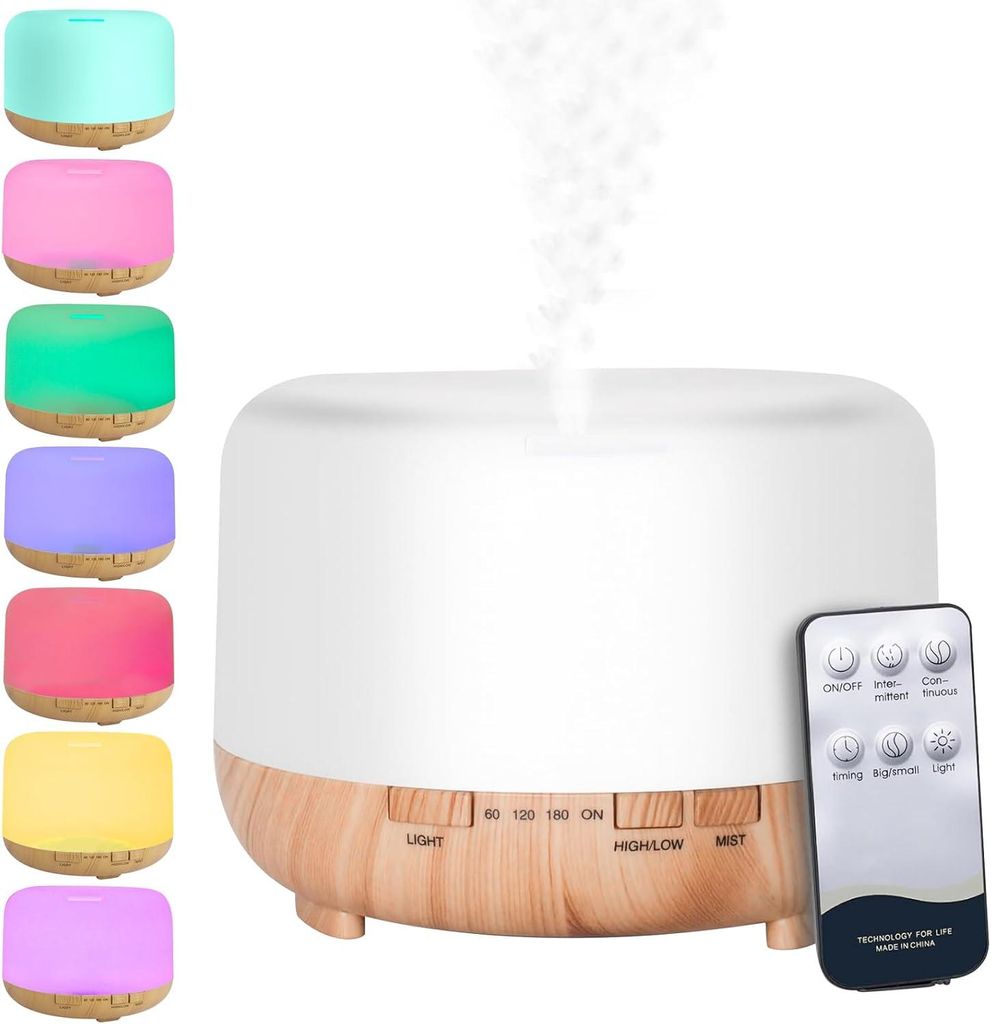 Aroma Diffuser 500ml, Luftbefeuchter mit Timer, Ultraschall Produktbild 