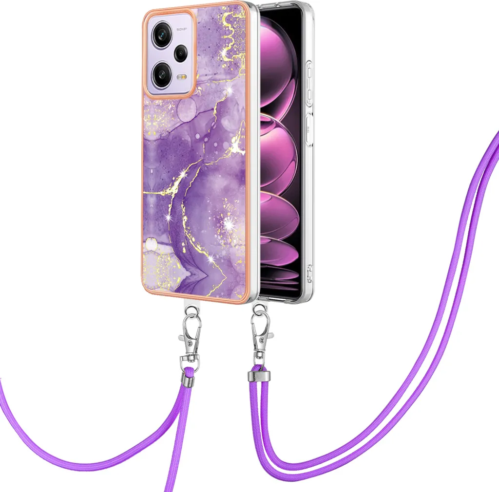 Custodia Portafoglio JIUNINE Per Xiaomi Poco X5 Pro 5G / Redmi Note 12 Pro 5G - Cover In Pelle Con Disegno Farfalla 3D, Antishock, Porta Carte E Contanti, Viola - 2