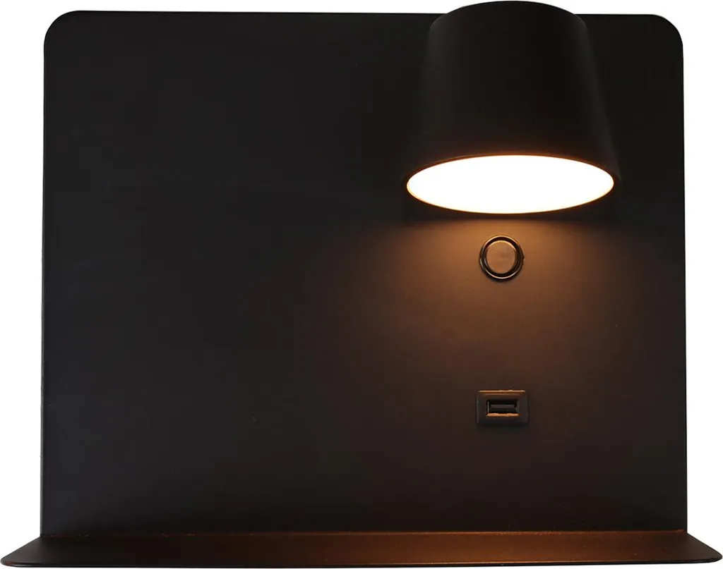 Lampe de chevet murale avec station de charge USB et tablette de support