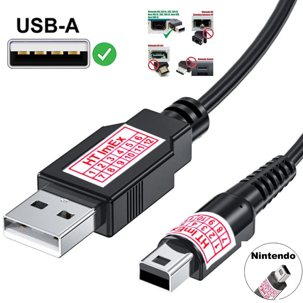USB Ladekabel Nintendo Dsi 3D XL XXL 3DS NDSi Handheld Spiel USB Ladegerät 1,20m