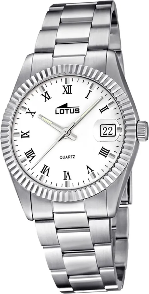 Montre en Acier Inoxydable Argenté pour Femme Lotus Style Tendance