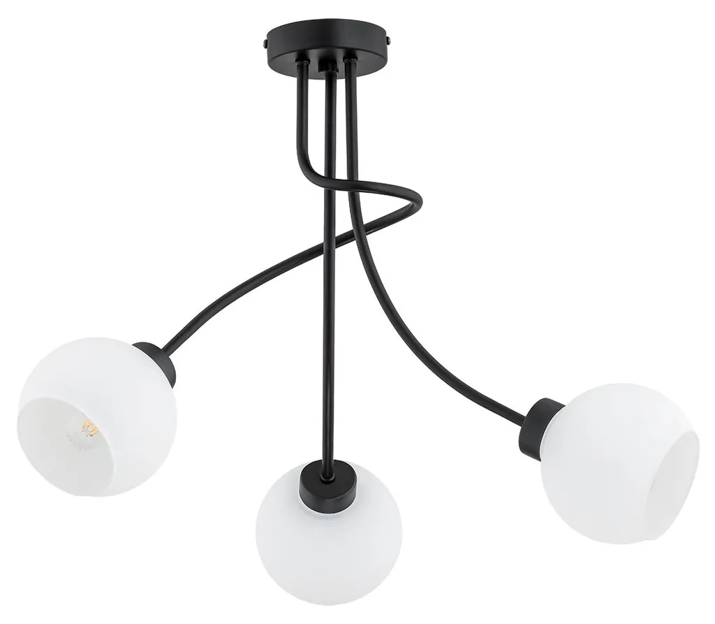 Lustre suspension design noir en métal PLENA Alfa 3 lumières E27 salon
