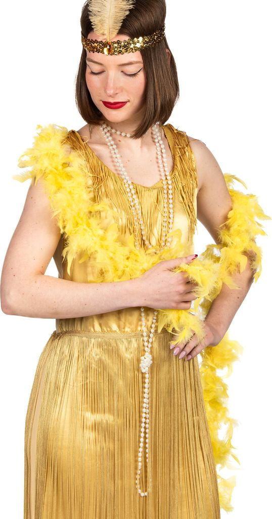 Accessorio per costume boa di piume giallo 40g - taglia Immagine del prodotto 