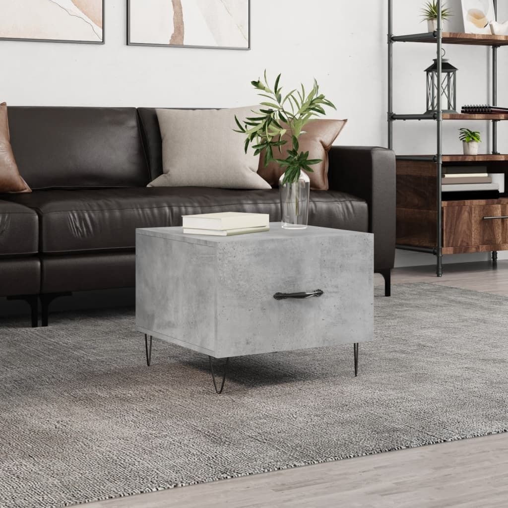 Maison Exclusive - Couchtisch Betongrau 50x50x40 cm Holzwerkstoff