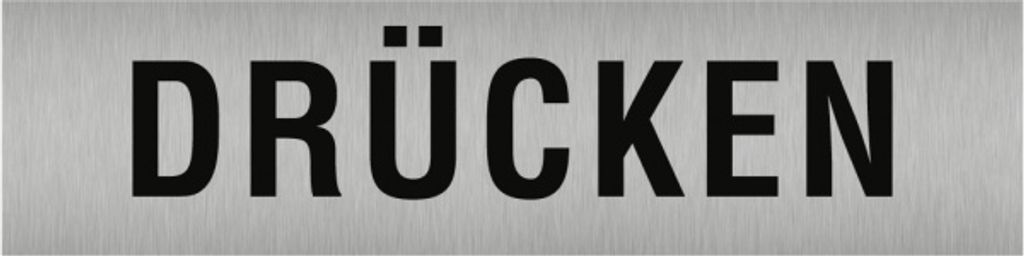 Dreifke Aufkleber - Piktogramm Drücken, Edelstahl, selbstklebend, 160x40 mm